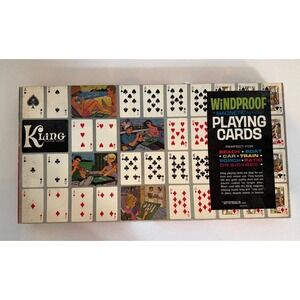 Vintage Kling Windproof Magnetic Playing Cards And Steel Board Set Model 55 USA